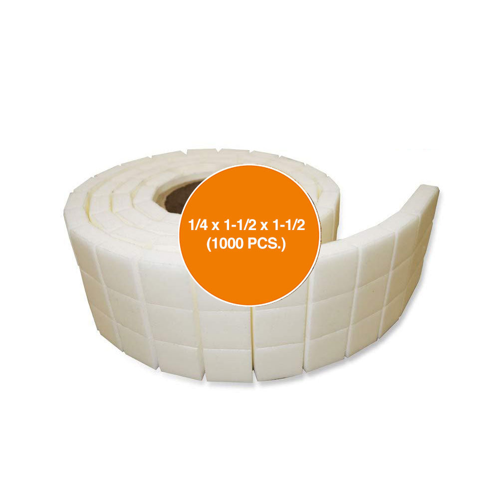 White PolyFoam Pads w/Removable Adhesive